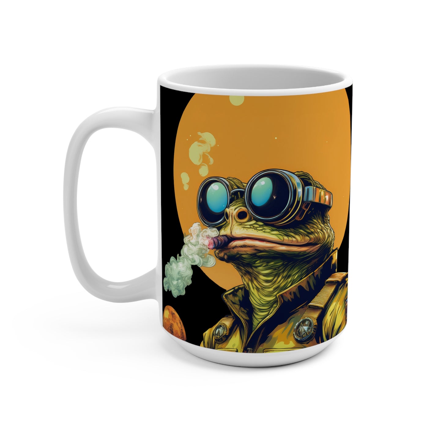 Stellar Smoker Toad Mug – Sip with Stellar Style | 15oz Retro Space Mug