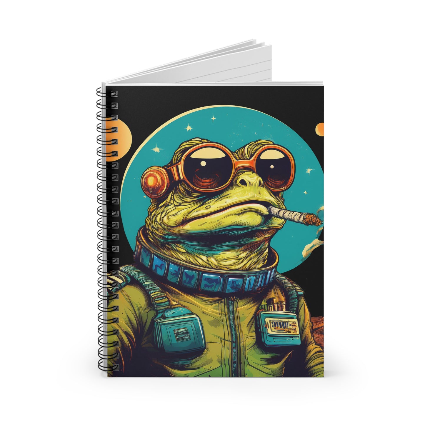 Space Smoker Toad Notebook – Capture Cosmic Calm | 118 Pages of Retro Inspiration