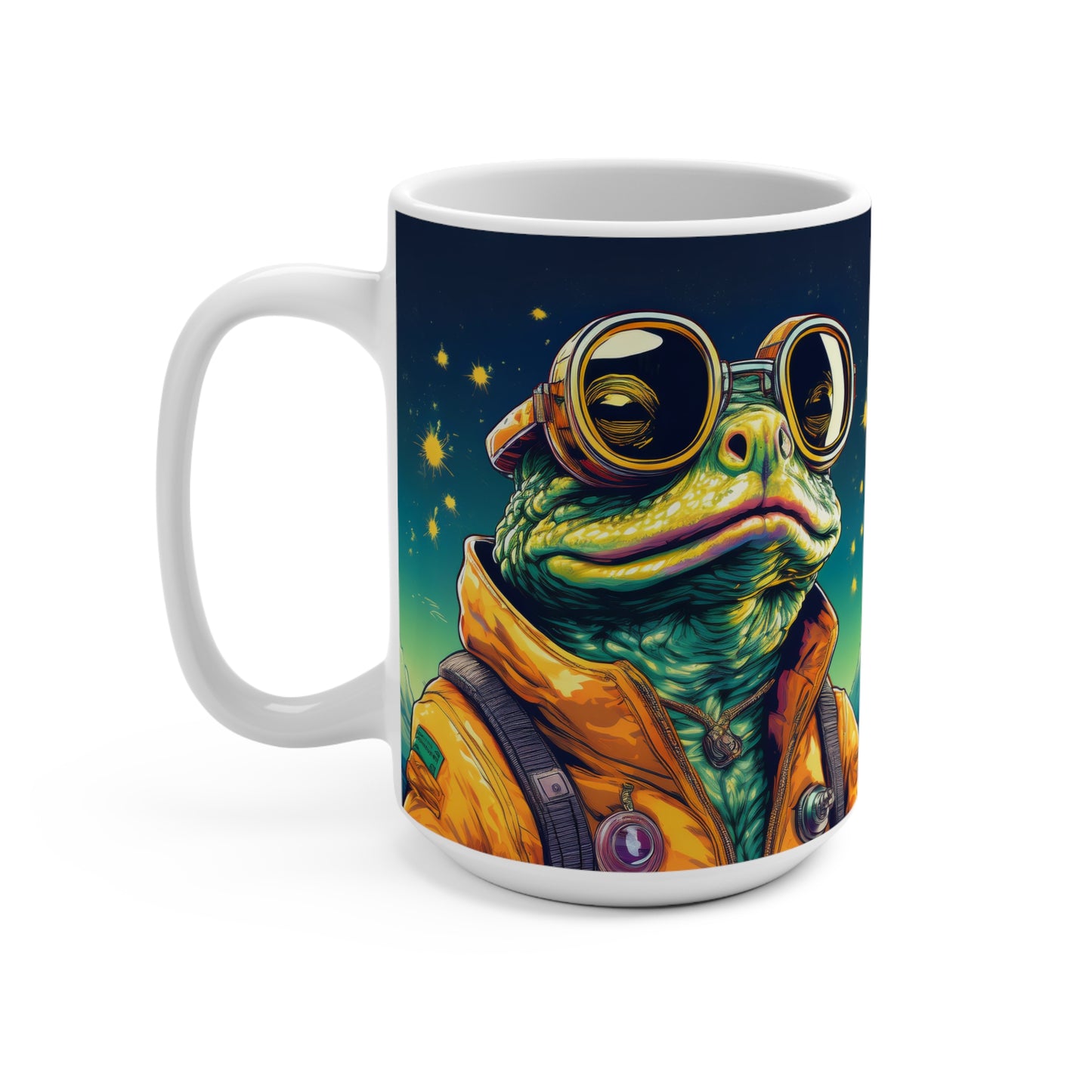 Stellar Seeker Toad Mug – Sip in Stellar Style | 15oz Retro Space Mug