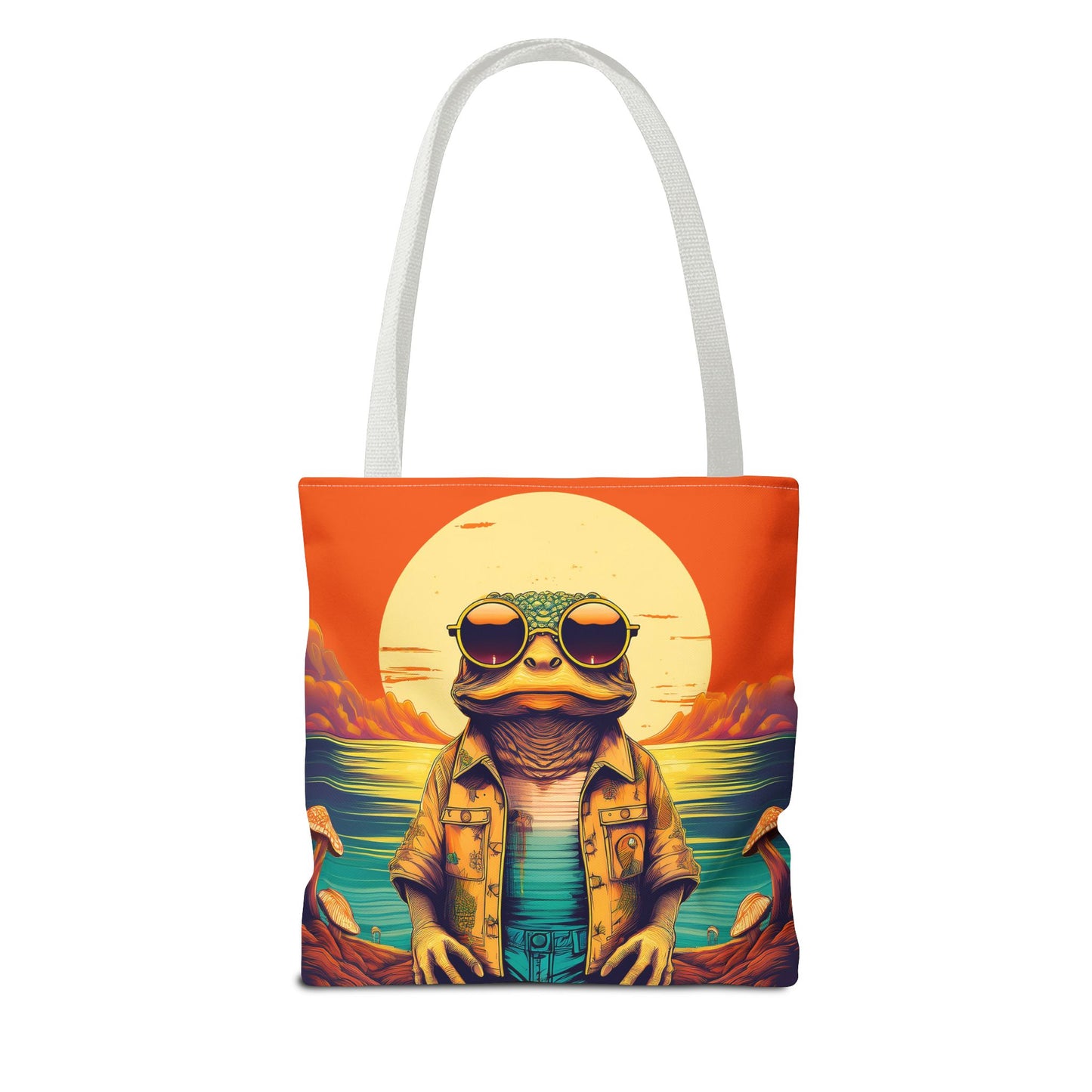 Trippy Twilight Toad Tote – Glow Through the Day with Psychedelic Magic