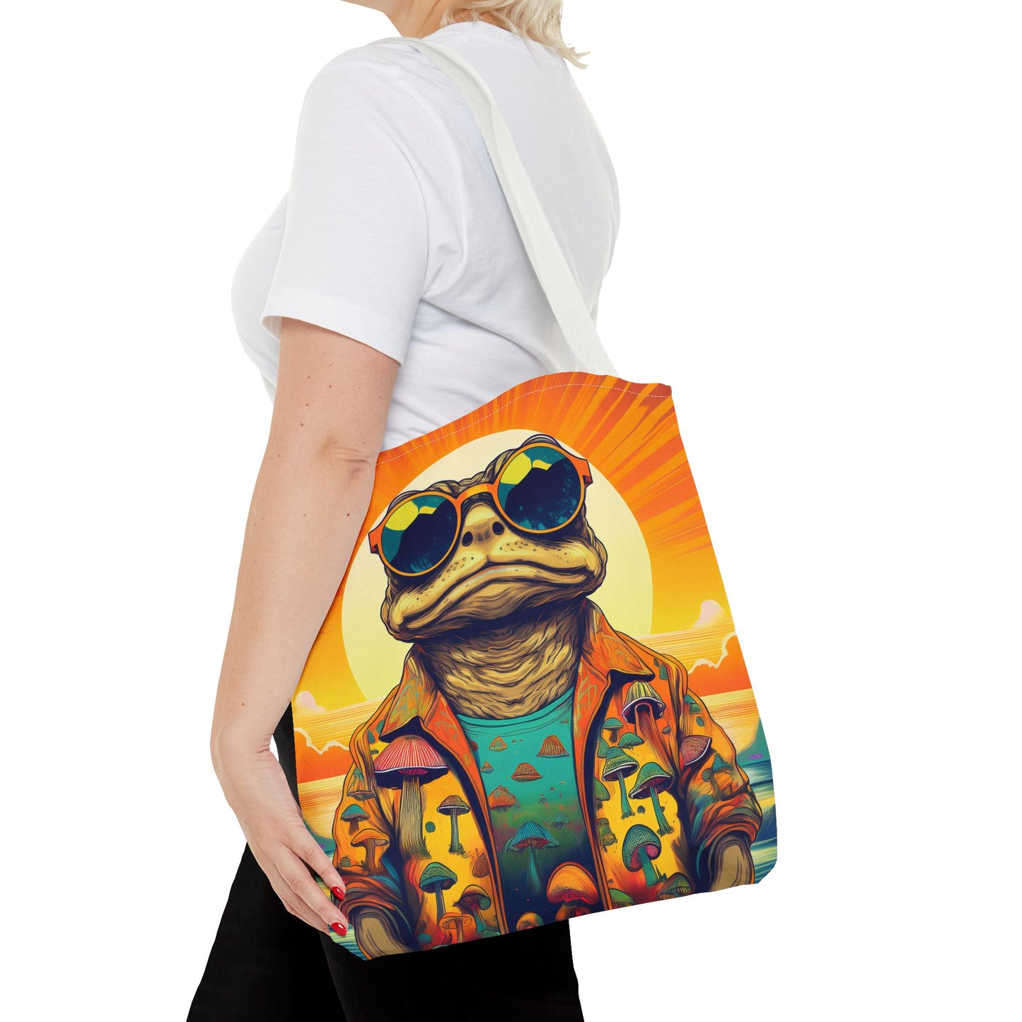 Sunset Shroom Toad Tote – Carry Your Psychedelic Vibe | Festival Ready