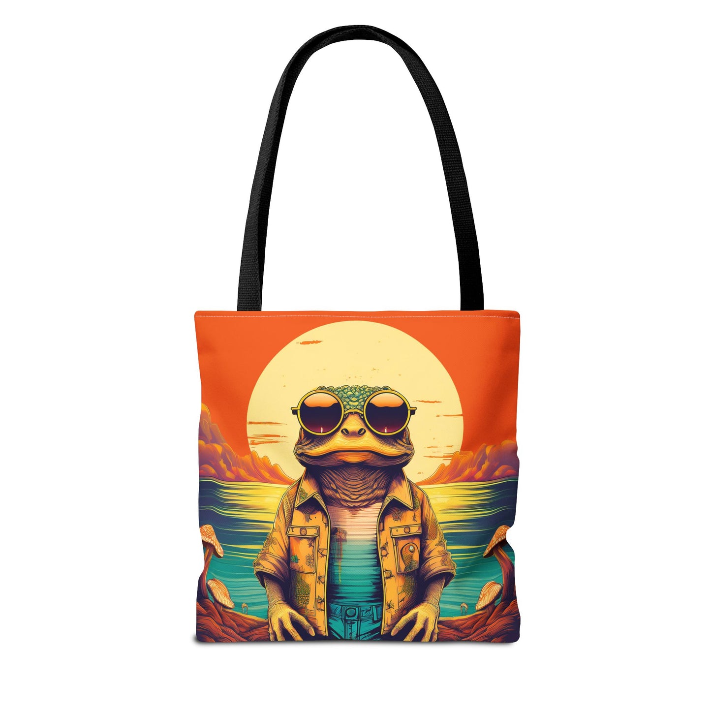 Trippy Twilight Toad Tote – Glow Through the Day with Psychedelic Magic