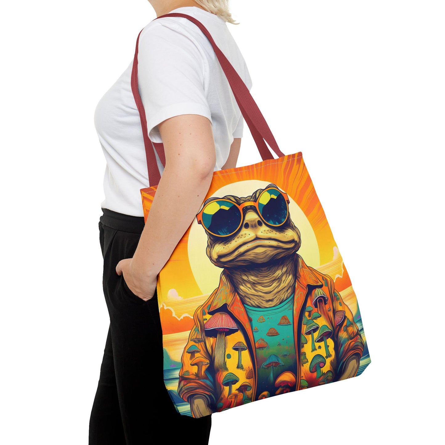 Sunset Shroom Toad Tote – Carry Your Psychedelic Vibe | Festival Ready