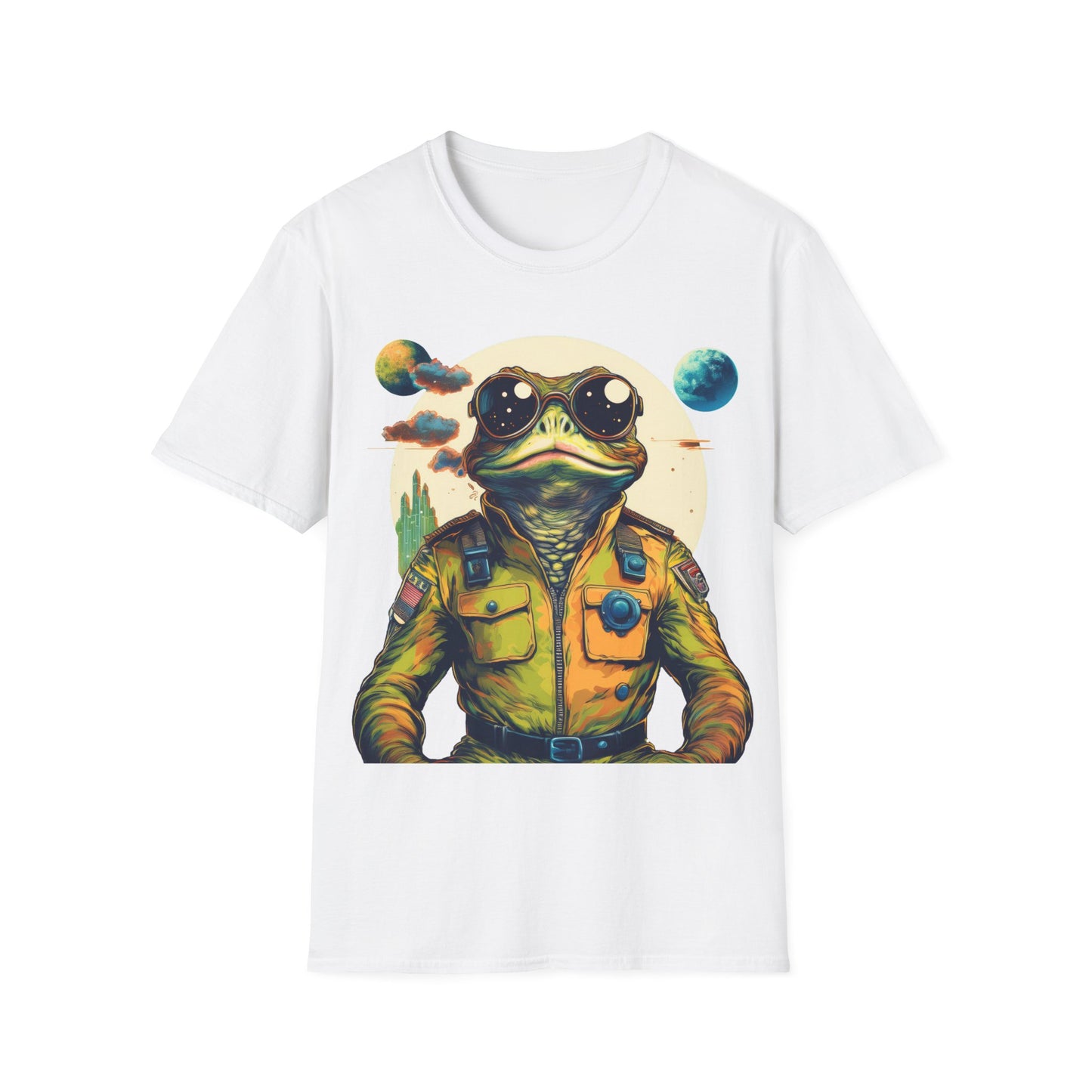 Lunar Lander Toad Tee – Traverse the Twin Moons | Retro Space Odyssey