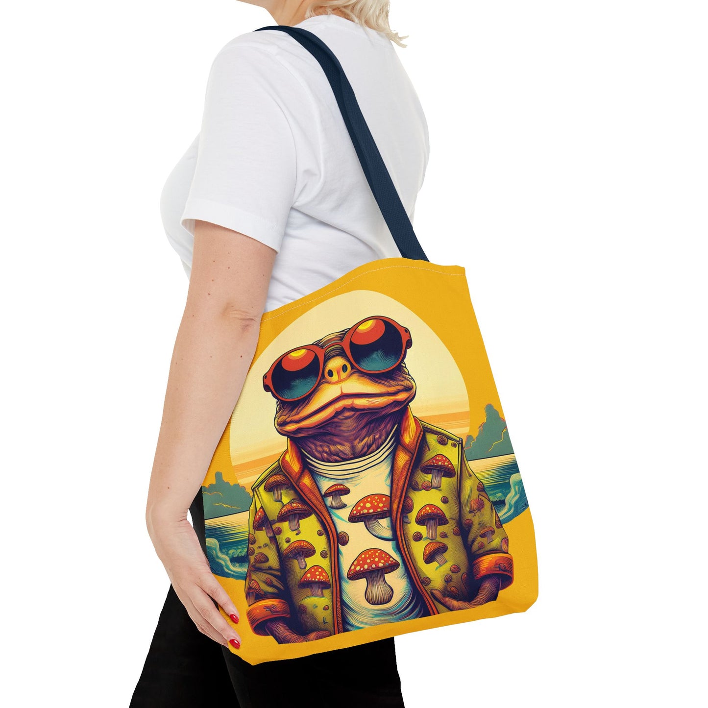 Golden Glow Toad Tote – Radiate Psychedelic Vibes | Festival Essential