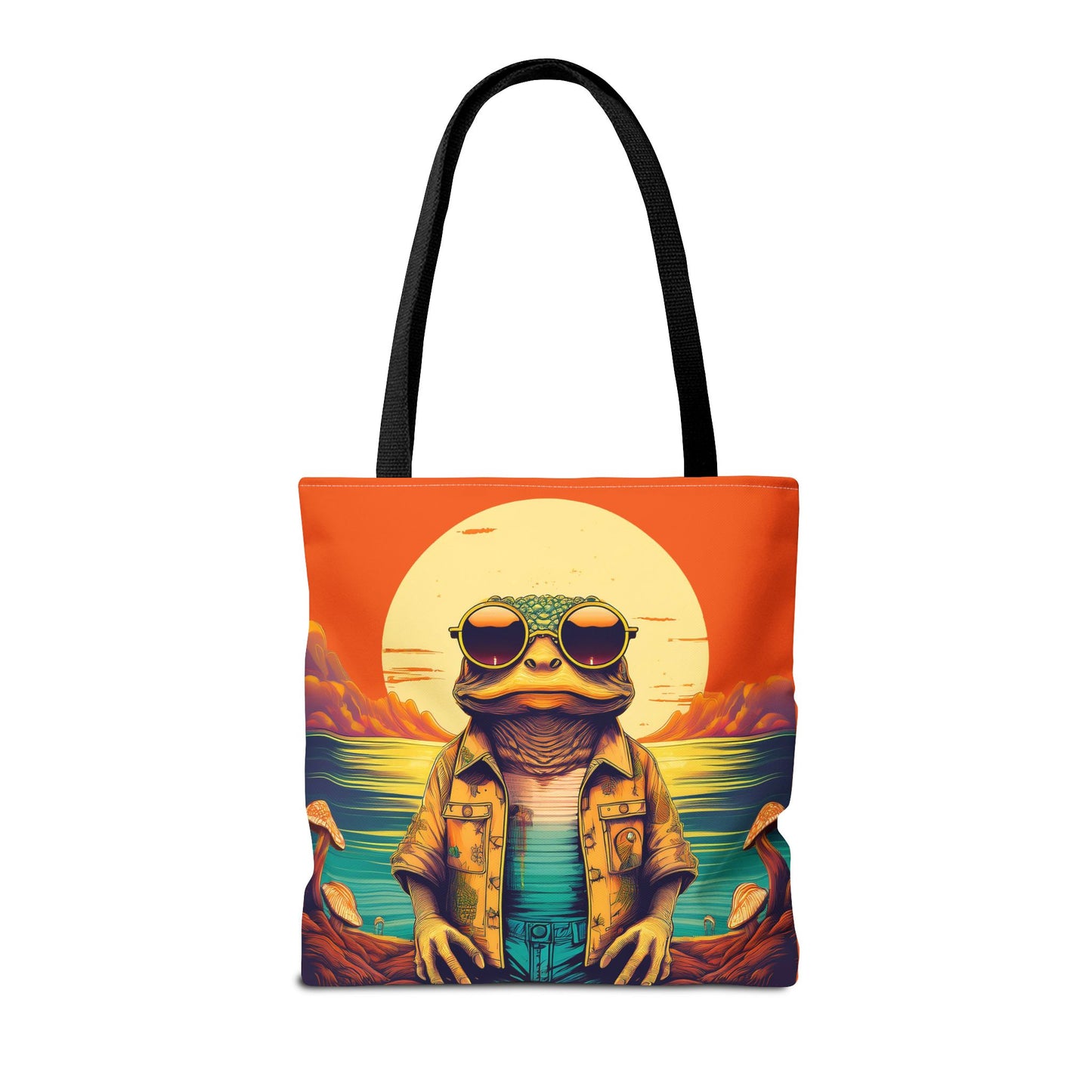 Trippy Twilight Toad Tote – Glow Through the Day with Psychedelic Magic