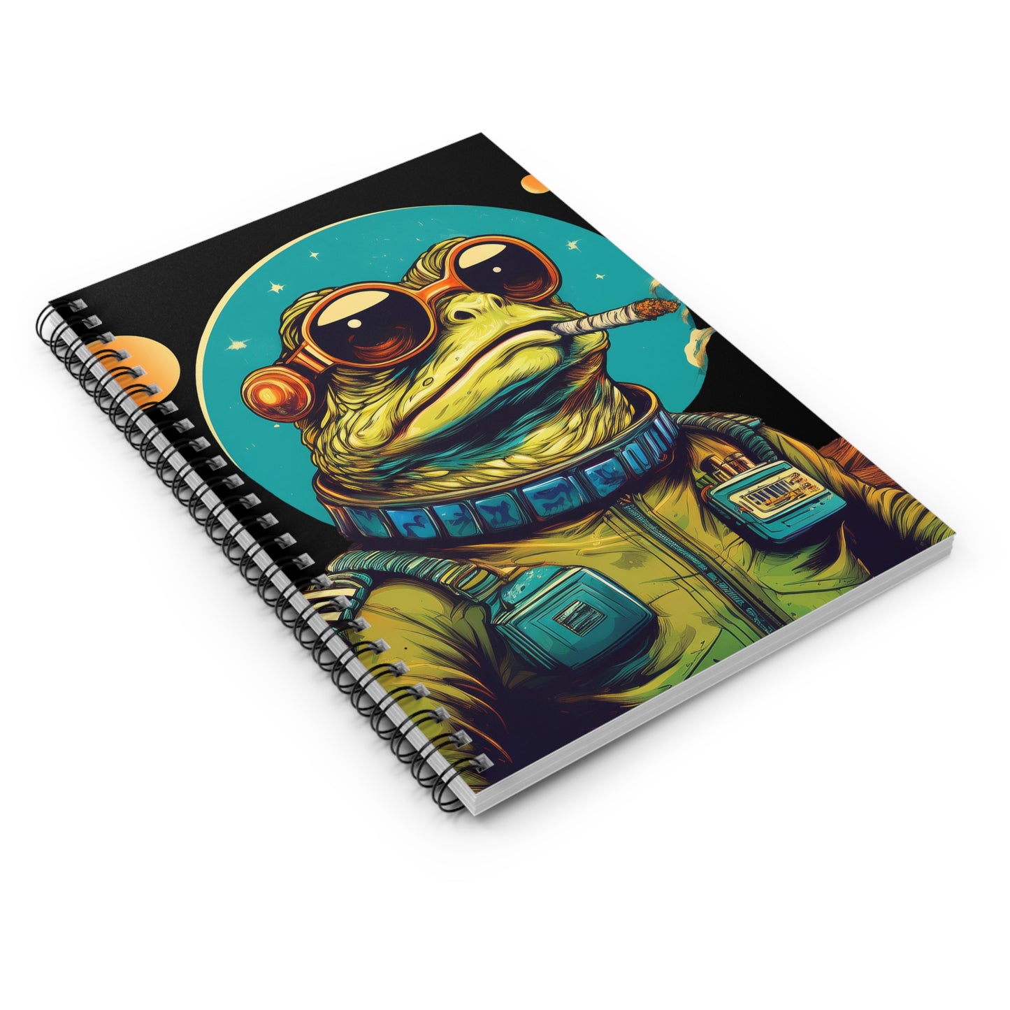 Space Smoker Toad Notebook – Capture Cosmic Calm | 118 Pages of Retro Inspiration