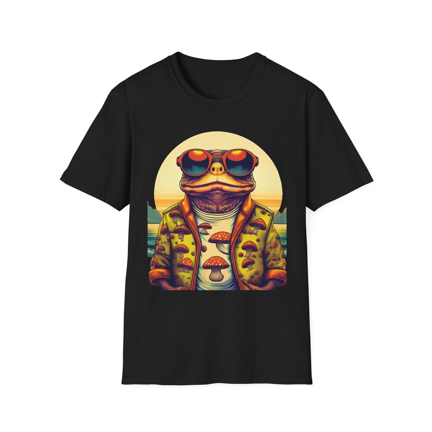 Golden Glow Toad Tee – Radiate Psychedelic Sunshine | Festival Fashion