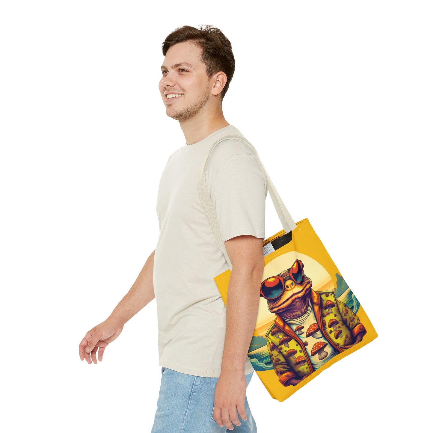 Golden Glow Toad Tote – Radiate Psychedelic Vibes | Festival Essential