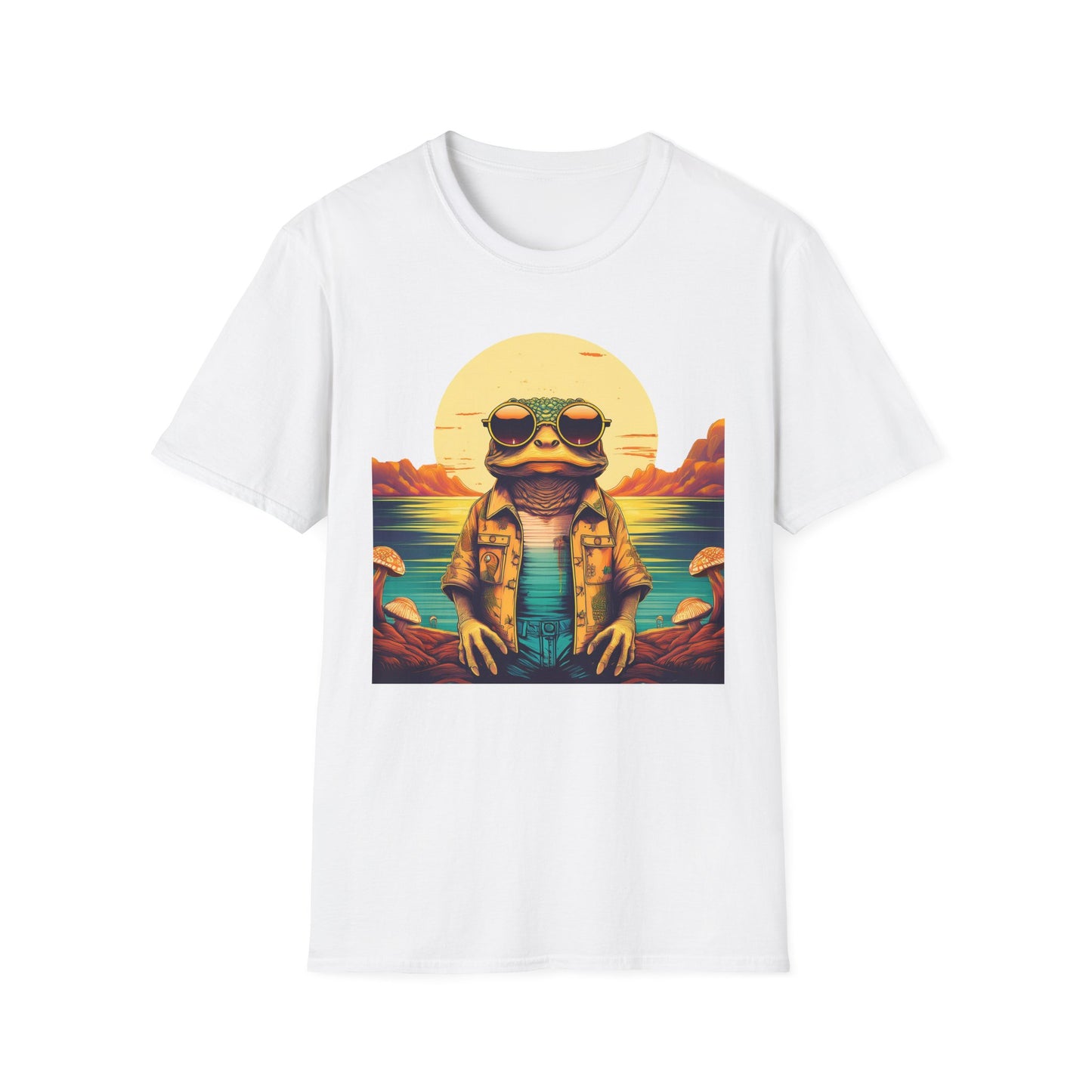 Trippy Twilight Toad Tee – Glow in Psychedelic Magic | Festival Essential