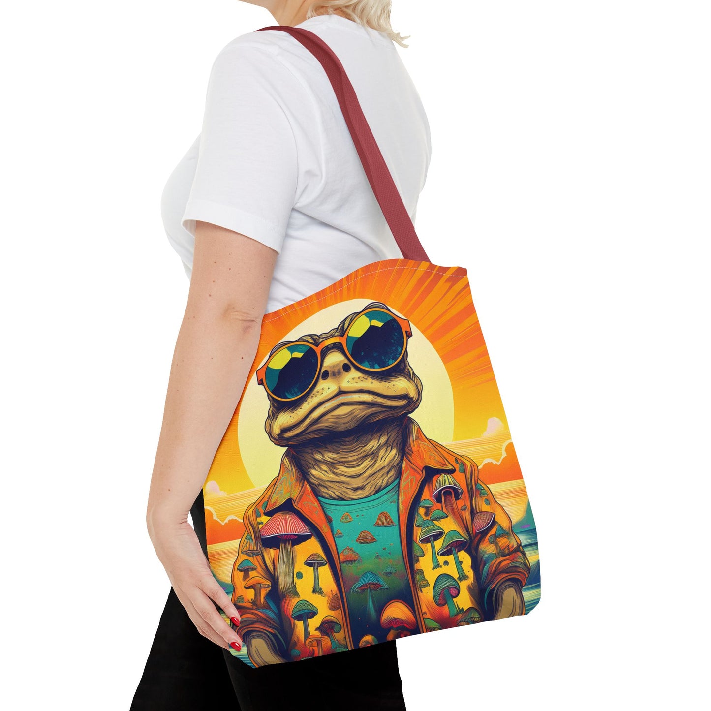 Sunset Shroom Toad Tote – Carry Your Psychedelic Vibe | Festival Ready