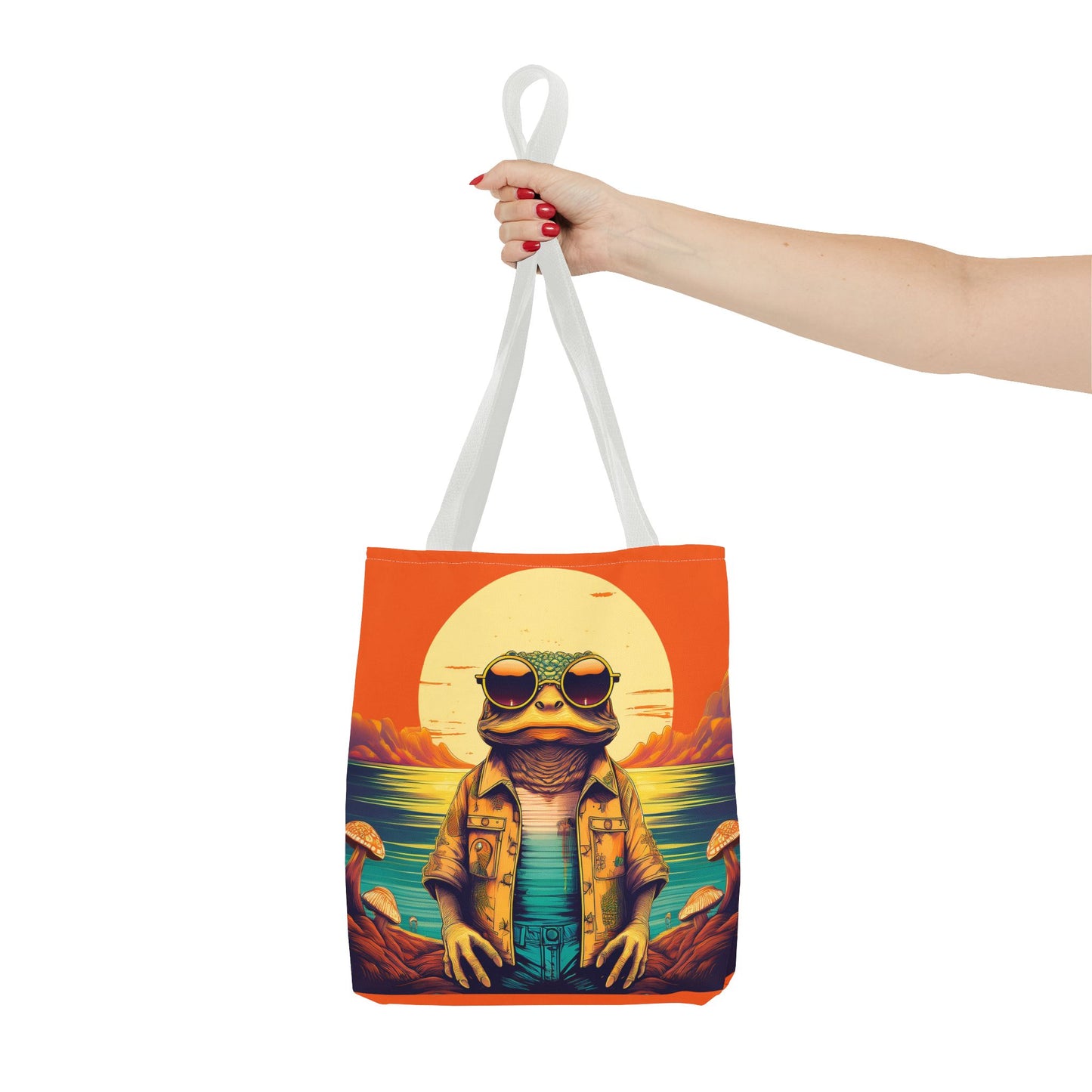 Trippy Twilight Toad Tote – Glow Through the Day with Psychedelic Magic